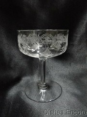 Clear w/ Etched Stars, Optic: Champagne / Sherbet (s), 4 1/2″ — CR#079