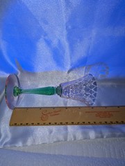 6 Steuben RARE Shape #3551 Pomona GREEN & PINK 5 3/4″ Inch OPTIC WINE GLASSES