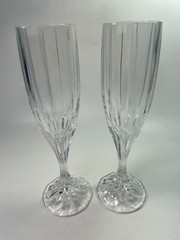 Mikasa Park Lane Crystal Fluted Champagne Flutes Glasses 8 5/8″ 6oz S/2 C77