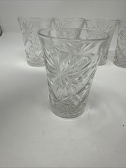 VTG~Anchor Hocking Early American Prescut Star of David Glasses. 7 Ct.