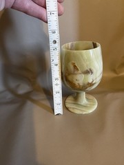 Hand Carved Green Onyx Wine Goblet (V32)