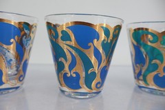 Georges Briard Signed Mid-Century Art Nouveau Old Fashion Glasses (Set of 4)