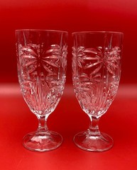2 Palm GODINGER Shannon South Beach Beverage Glasses Iced Tea Goblets
