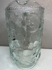 Vintage Libbey Orchard Fruit Glass Beverage Set Pitcher & 5 Tumbler Glasses MCM
