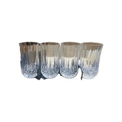 VTG NIOB Cristal d’Arques Longchamp Set of Four 24% Lead Crystal Tumbler Glasses