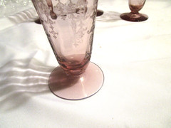 Rare Fostoria Vernon Lavender / Orchid 5 1/4 inch Iced Tea Goblet Set of 4