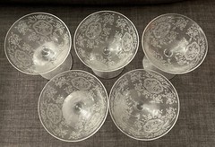 Lotus Bridal Bouquet tall sherbet/sorbet/saucer champagne Lot Of 5