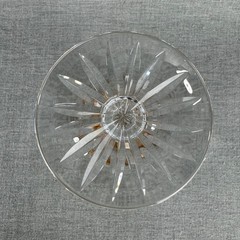 Vintage Cut Crystal Amber Flashed Wine Hock Glass Goblet Faceted Stem 7 7/8″