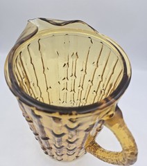 Vintage Anchor Hocking Tahiti Bamboo Pitcher 4 Tumblers MCM Glassware Tiki Bar