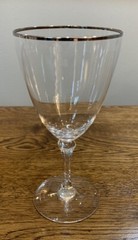 9 Vintage Lenox Mansfield Platinum Crystal Water/Wine Goblets 7in