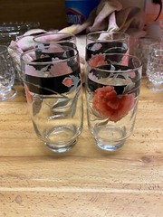 4 Vintage Sango Impression Drinking Water Glasses Barware 5 1/4″