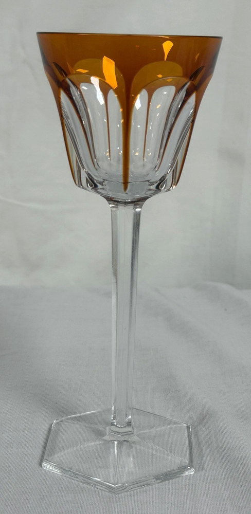 RARE Baccarat Harcourt-Versailles Orange Rhine Wine Glass 7 3/8″ Blown Glass