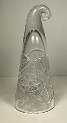 Vintage Crystal European Drinking Horn 7.75 Inches Blown Glass Thick Heavy 1 Lb