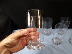 Set of 6 Imperial Clear Glass Candlewick Tumblers 5 3/8″ Tall