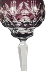 Nachtmann Purple Cut To Clear Bleikristall Crystal Hock Wine Glass 8oz Faceted
