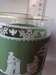 4 Vintage Jeanette Wedgwood Jasperware Grn Greek Hellinic Glasses juice whiskey