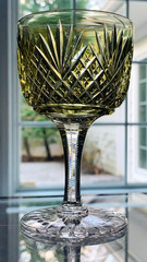 Antique American Brilliant Period (1876-1917) Citrine/Topaz Glasses; Set of 4