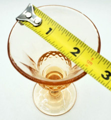 Vintage Pressed Cordial Peach Glasses Fluted Diamond Pattern Holds 1 ounce -4