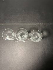 Vintage MCM 3 Long Stem Flared Rim Liquor Cordial Glasses