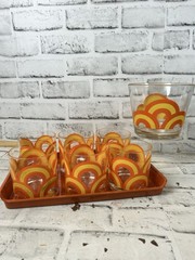 1960s Colony Retro Glassware Set, Glasses, Ice bucket & Tray