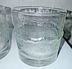 Scandinavian Old Fashioned Glasses x2 similar to Iittala Niva textured ice vtg
