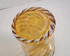 Fostoria Homespun Amber Color Opalescent Swirl Glass 4 3/4 inch