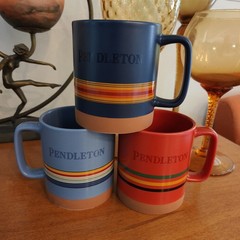 3 Pendleton Ceramic 18oz Mugs National Parks 2-Blue & 1-Red with Stripes NWOT