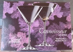Cristal D’ Arques Paris «Connoisseur » Martini Glasses-Set Of 2-NEW ORIG BOX
