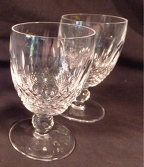 Set 2 Waterford Crystal Colleen Short Stem Irish Cut Glass WATER Goblets 5 1/8″