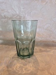 Vintage Crisa Spanish Green Paneled 14oz Glass Tumbler