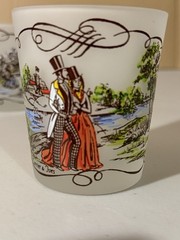 All 8 Scenes Vintage Currier And Ives Multicolored Gay Fad High Ball Glasses