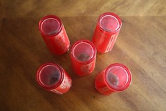 5x Vintage Culver Red Gold Siam Thai Goddess Tumbler Highball Drinking Glass MCM