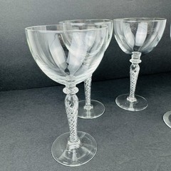 Set 4 Vintage Blefeld Crystal Swirlette Wine Water Glasses air twist swirl Stem