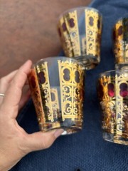 VINTAGE 22 KARAT GOLD 8 CULVAR GLASSES Moorish design