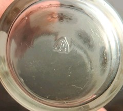 Vtg Set Of 6 Hazel Atlas Juice Glasses Frosted Finish Gold Fleur-De-Lis