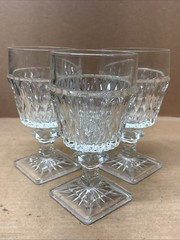 SET OF 3 Indiana Glass MT VERNON CLEAR 6″ Water Goblets – Wine Glasses Excellent