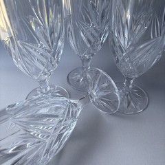 Godinger Milano Shannon Goblets 24% Lead Crystal Set o 4 Item #2525 Stemmed 13oz