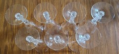 Lot of Seven Cambridge Caprice #300 Crystal Stem Glass 10oz Water Goblet Barware