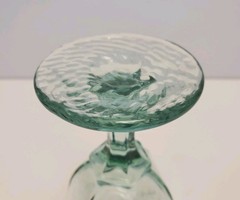 Set of 6 Libbey Chivalry Green 6.25″ Vintage Textured Footed Goblets/Glasses