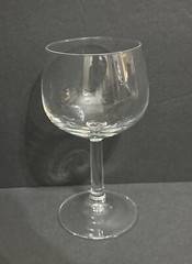 Bowl-Shaped Tasting Wine Glass, 6.5”H Clear Lead Crystal Stemware, France