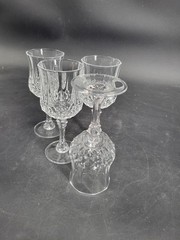 Gorgeous Set of 4 Cristal D’Arques Longchamp 8oz Wine Glasses Paris France 7″