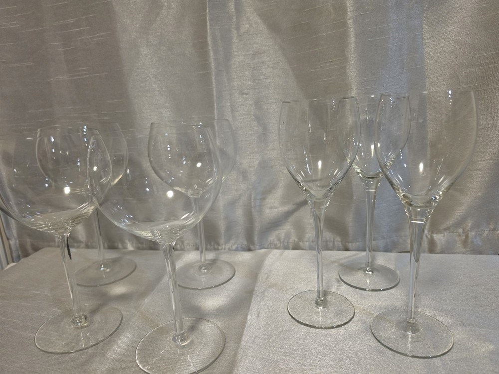 Vintage Set of 7 Yugoslavian Rogaska Mouth Blown Crystal Glasses – 2 Sizes