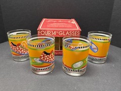 Georges Briard 4 14 Oz Double Old Fashioned Glasses – Summer Fun – W/ Box