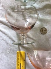 Set of 5 Sherbet Glasses -3 1/2 Inches Tall-Pink,,Yellow, Green, Blue & Purple