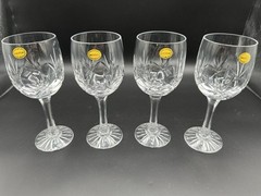 Crystal Wine Glasses Set Of 4. Made In Poland 6 5/8 Inch Tall