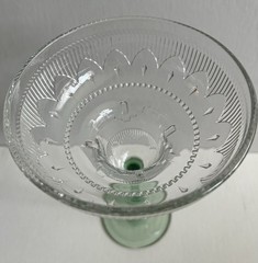 4 Vnt Cristal D’Arques-Durand Green Stem Sombrero Margarita Glasses 1990s France