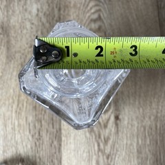 Vintage Liquor Decanter Square Body, Diamond Pattern, Disco Ball Top w/ Flaws
