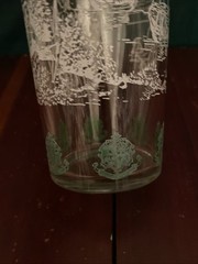 Vintage Highball Glass Bar Glass Colonial Williamsburg Virginia Green White 16oz