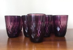Diamond Jewel Flat Amethyst Purple Tumbler MARTYN & MARY ~ Set of 13