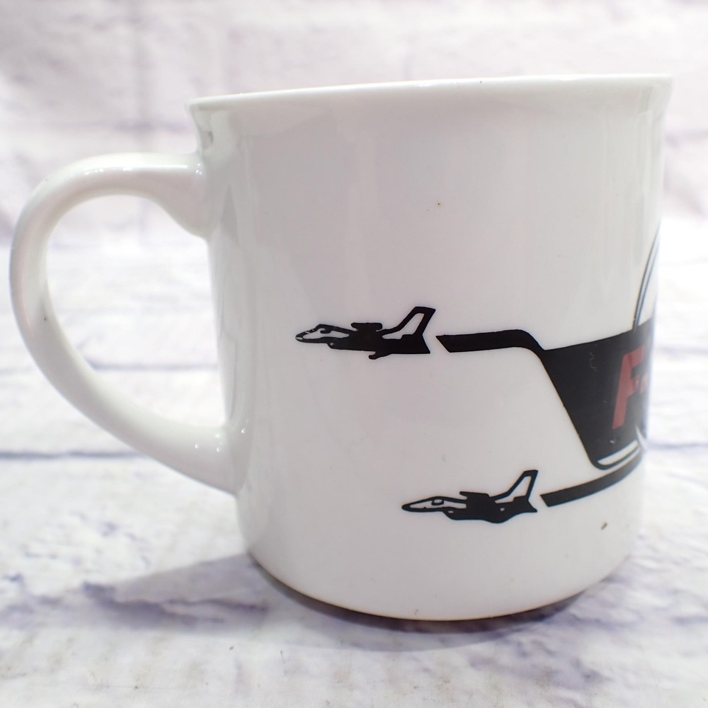 Vintage 185 CAM F-16 Sioux City Beer Mug White Ceramic Unmarked Souvenir Cup